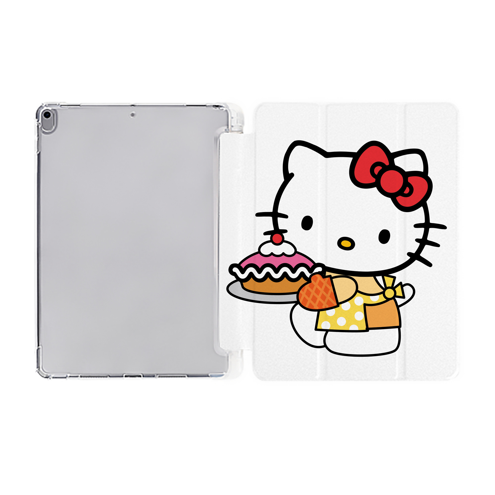 （画像用） Hello Kitty ハローキティ IPad ケース ペン収納付き 三つ折りスタンド PUレザー×シリコン 対応機種9.5/10.5/10.9インチ
